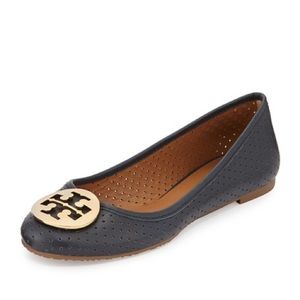 Tory Burch Perforated Navy Reva Flats